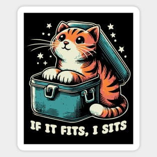 If It Fits I Sits // Cute Funny Cat Magnet